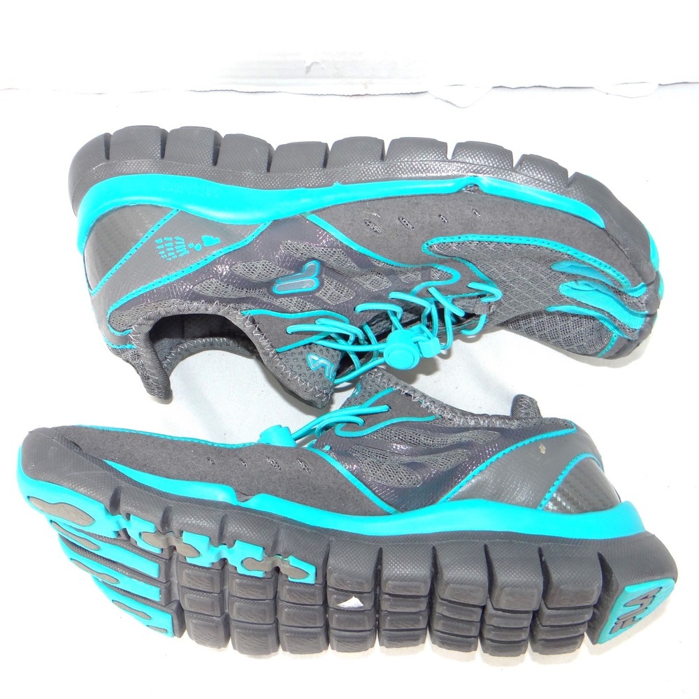 Fila Skele-Toes EZ Slide Womens 7.5 Gray Teal Four‎ Toe Barefoot Shoes - Picture 2 of 7